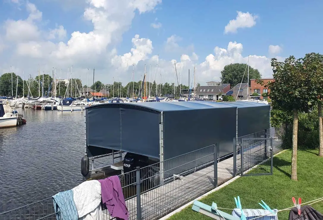 Bootoverkapping, project Bootoverkapping Drijf-Drijf in Sneek – 9 x 3,2 meter – foto 1