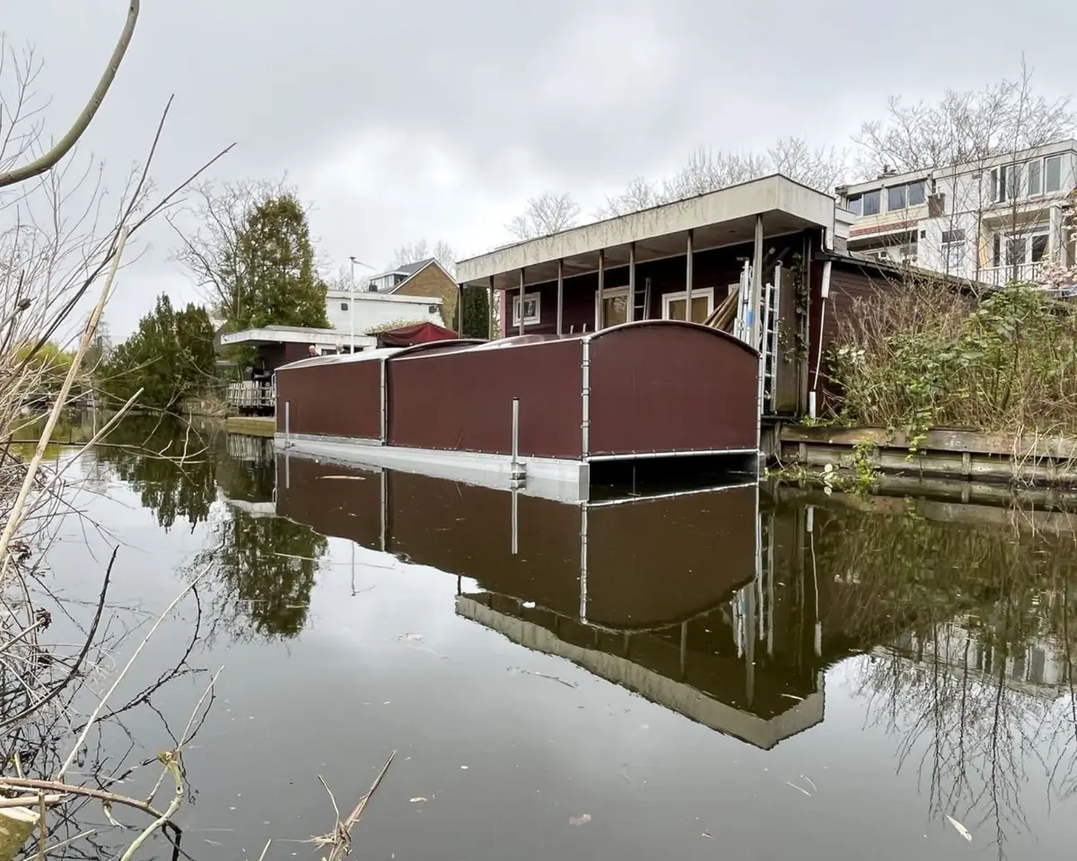 Bootoverkapping, project Bootoverkapping met schuifgedeelte in Amsterdam – 8 x 2,8 meter – foto 1